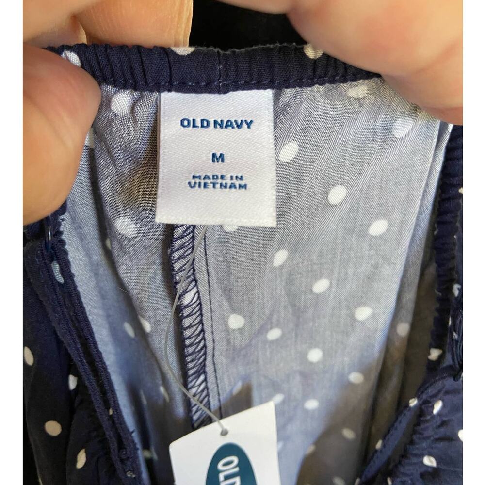 Old Navy Womens Dress Sz M Blue White Polka Dot Maxi Slip Dress NEW - Picture 6 of 7